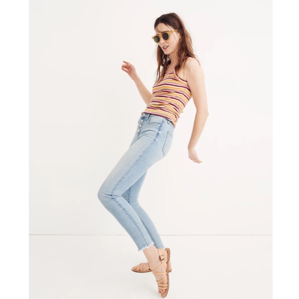 Madewell 9” High Rise Skinny Crop Jeans Button Front Edition - Picture 1 of 14
